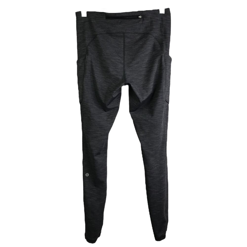 Lululemon Speed Up Tight Full Length Leggings Heathered Black Grey Pockets Sz 8 - Picture 4 of 9